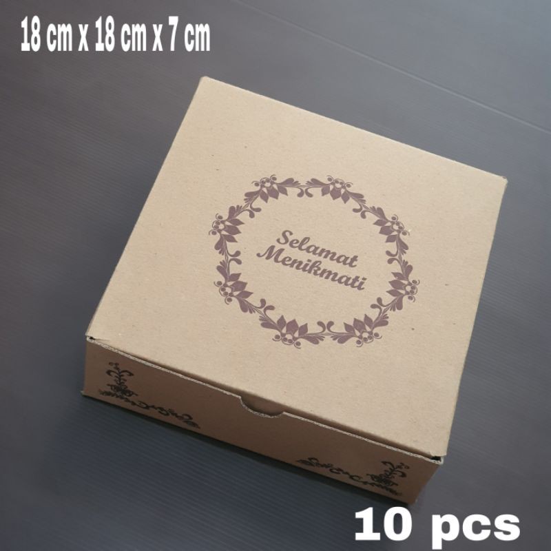 Kotak Nasi/Dus Nasi Coklat 18x18x7cm