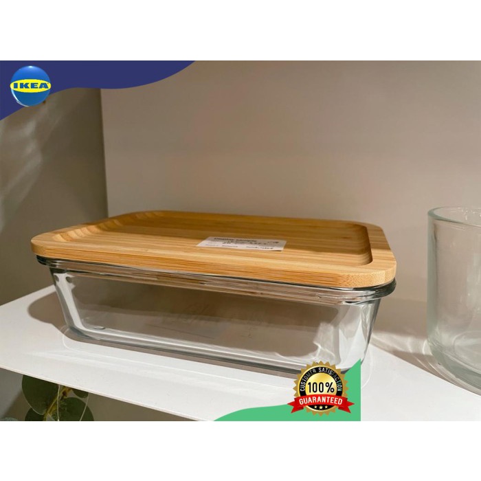 Wadah Sajian Tempat makanan wadah oven kaca dengan penutup Tahan Panas