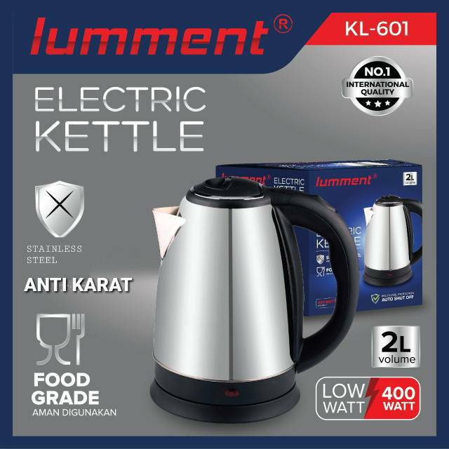 TEKO LISTRIK STAINLESS 2 LITER TEBAL OTOMATIS OFF 2L HEMAT LISTRIK KETTLE ELECTRIC KETEL