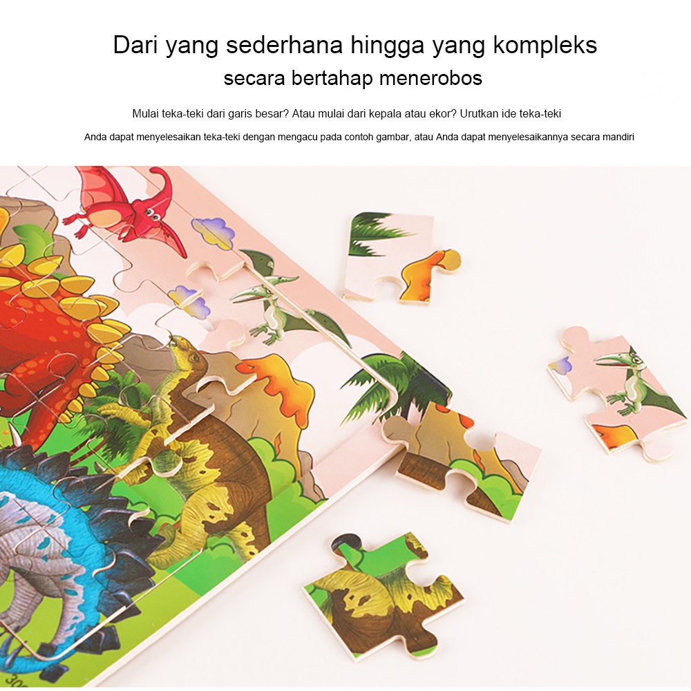 Mainan Edukasi Anak Puzzle Kayu Jigsaw Kartun Lucu / Mainan Teka Teki Anak