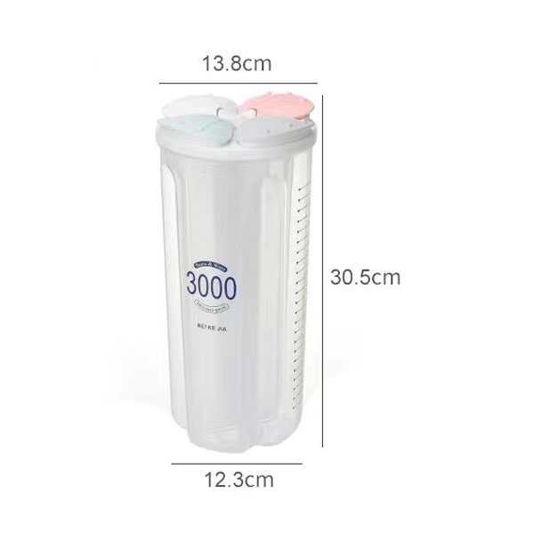 Toples 4 Slot Storage Container Jar Wadah Penyimpanan Serbaguna 3000ml