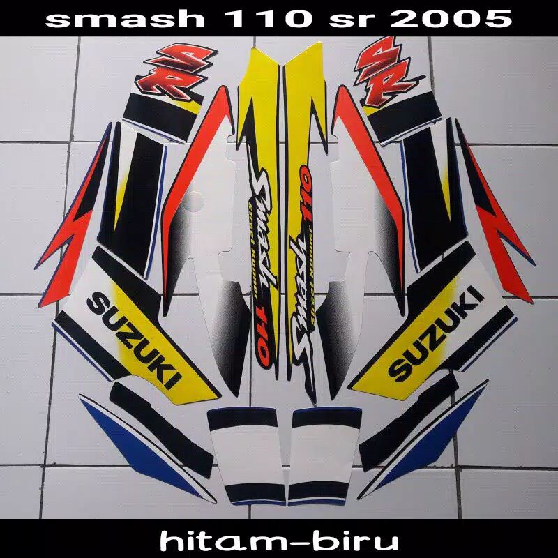 stripping sticker Suzuki smash 110 SR tahun 2005