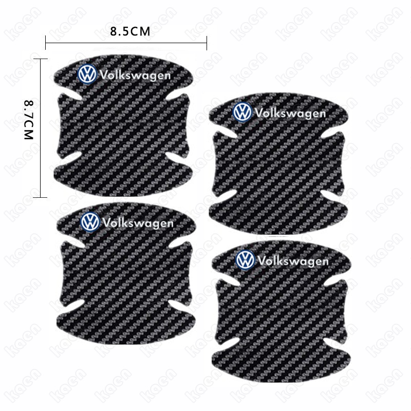 4 / 8pcs Stiker Pelindung Handle Pintu Mobil Bahan Carbon Fiber Untuk Volkswagen Polo Jetta Golf mk6 mk7 VW Polo Beetle Passat b7