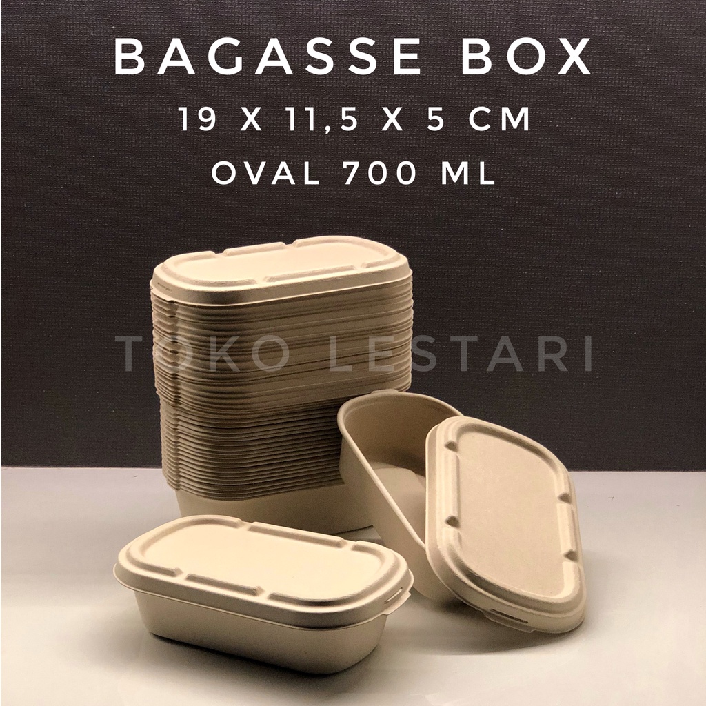 Bagasse Box Lunchbox Type Oval 700 ml Takeaway Box Food Container