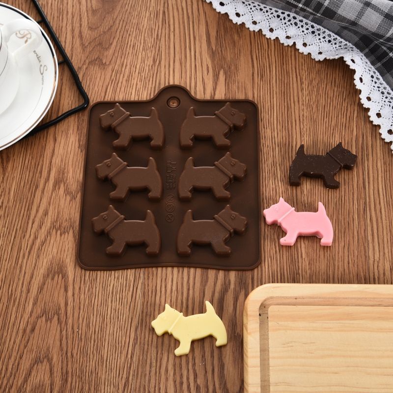 Nana Cetakan Silicone Pudding Jelly Motif Puppy Cetakan Coklat Doggie Lucu