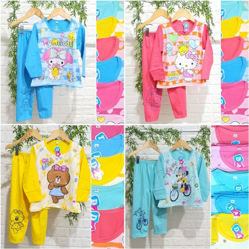 [Grosir] Setelan Piyama Dedina Dena  Size 4-20 , Baju Tidur Anak