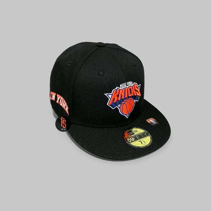 TOPI NEW ERA ORIGINAL 5950 NBA CITY 1 NEW YORK KNICKS BLACK ORANGE