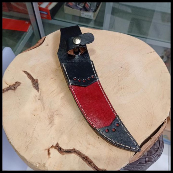 Pisau Seset Kulit - Sarung Pisau Kulit Asli Type Seset Kulit Tramontina Cimeter 6" /15Cm -