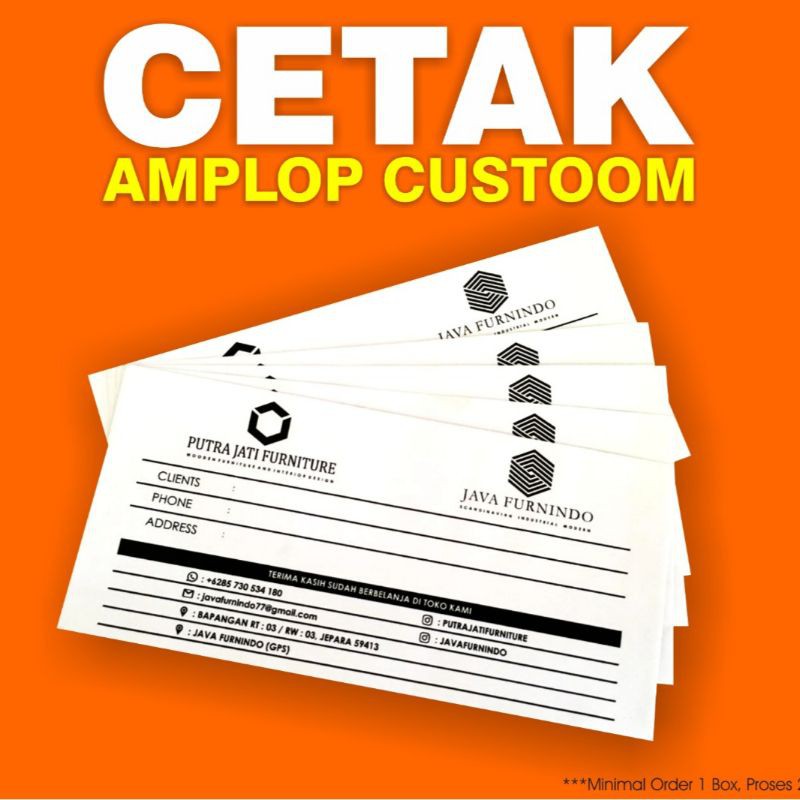 

Amplop Custom || uk. 11x23 cm