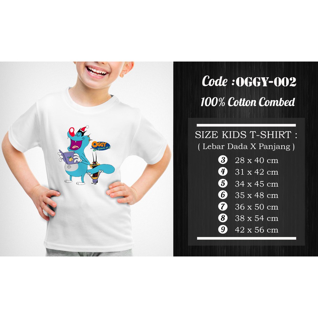 [FREE NAMA !!] Kaos Anak &amp; Family  Oggy and The Cockroaches 100% COTTON PREMIUM