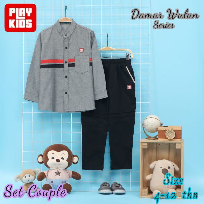 READY Setelan kemeja Couple Damar Wulan Series by Playkids SIZE 4 -12 T*-4