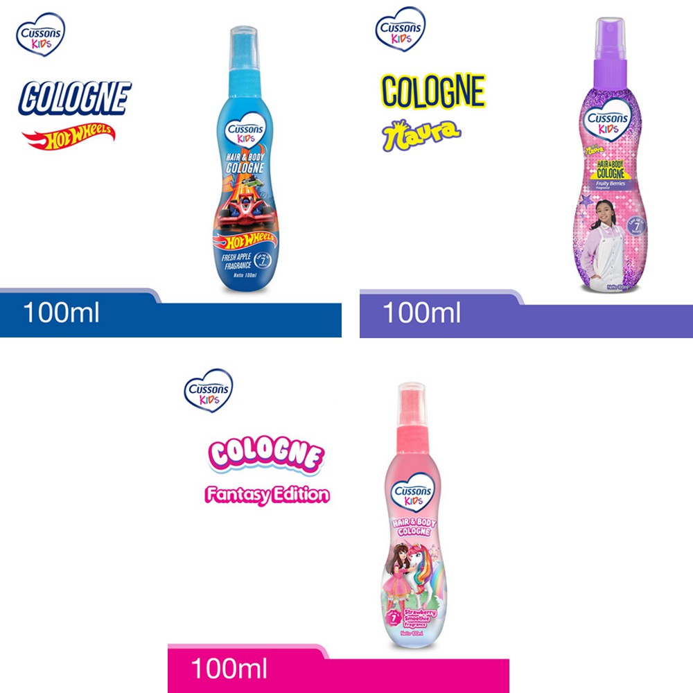 100ml - CUSSONS KIDS HAIR &amp; BODY COLOGNE - Fruity Berries, Strawberry, &amp; Fresh Apple 100ml