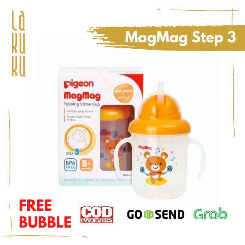 Pigeon Magmag Slim Training cup - Mag Mag All in One Set - Magmag straw Step 3 - Gelas minum Bayi