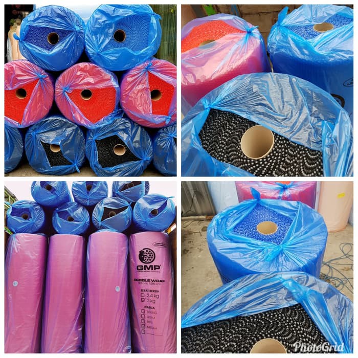 

Bubble wrap warna hitam merah biru uk.125x50m brand GMP