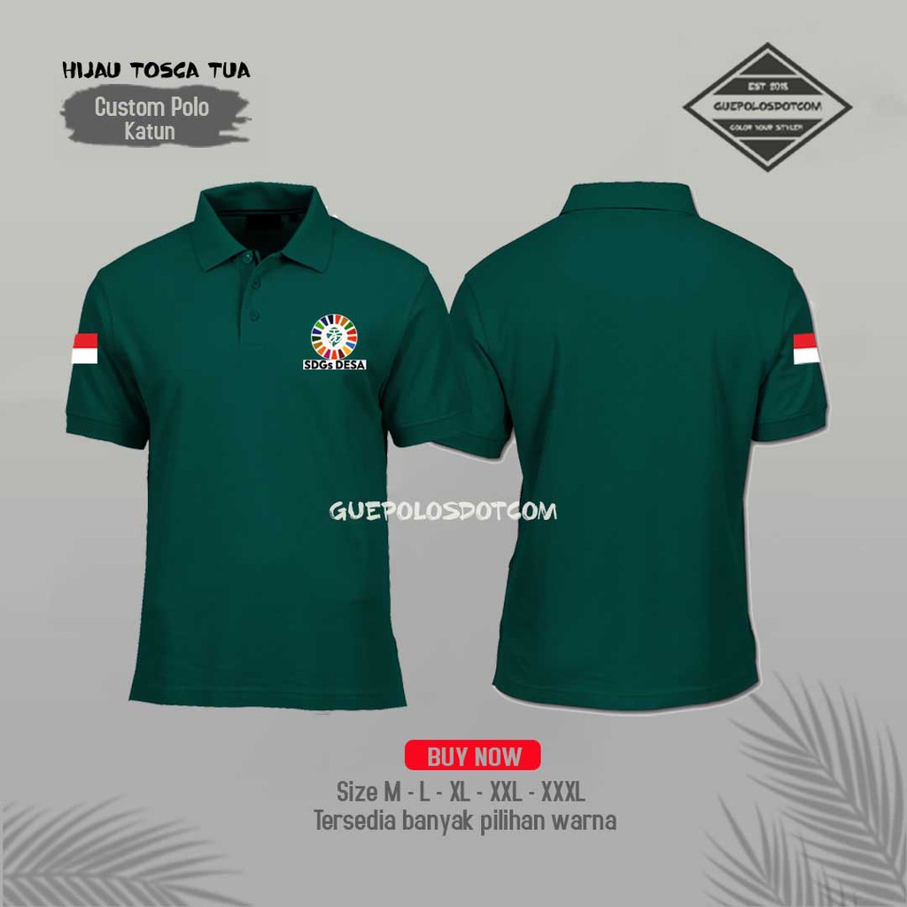 POLOSHIRT KEMENTERIAN DESA 09 - Kaos Polo SDGs DESA  logo kecil BAJU KERAH POLO SDGs PANJANG PENDEK