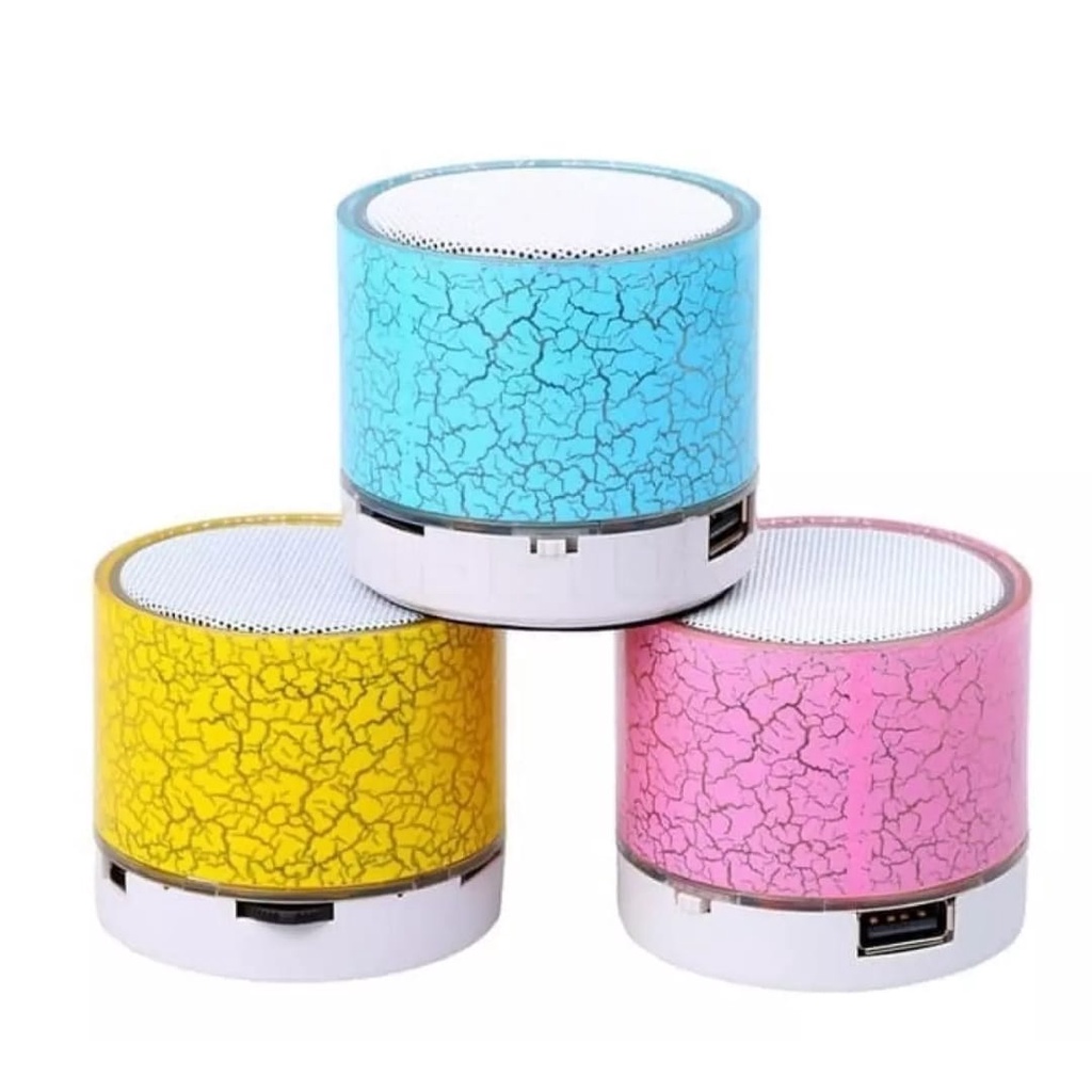 Speaker Mini Bluetooth Retak LED BT Audio Bulat Kecil Lampu Music MP3 Receiver / Speaker Bluetooth Murah Retak with LED mini S10U Portable Speaker Support All Android / IOS / RGB Light / All Smartphone / Speaker Lucu