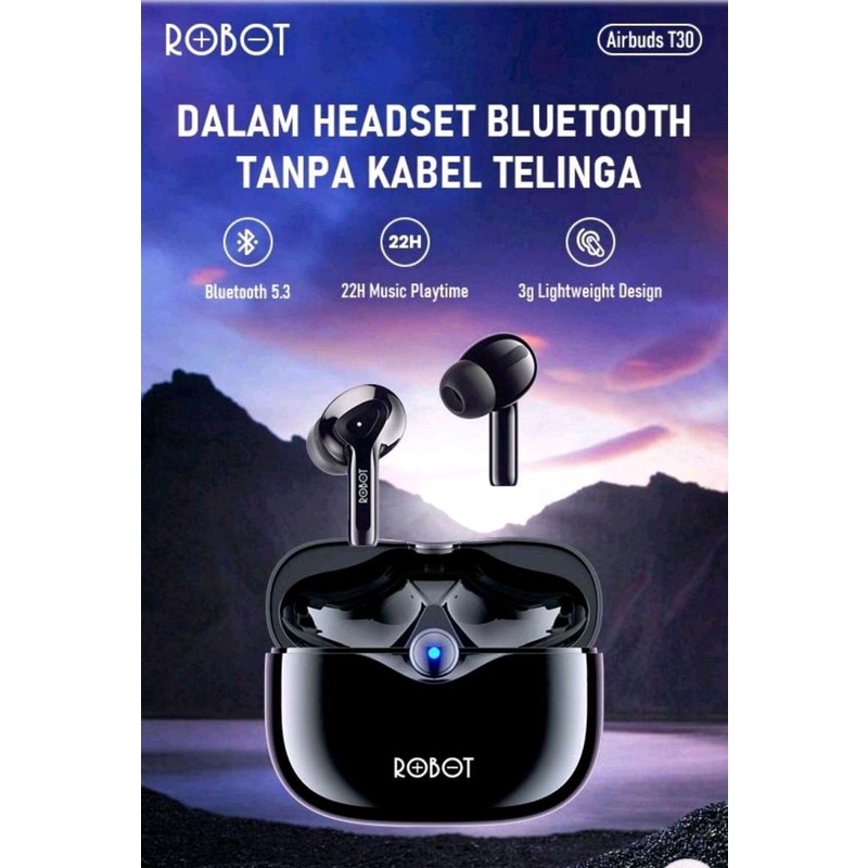 BT Headset VIVAN ROBOT T30 Bluetooth Earphone TWS Airdots Airbuds