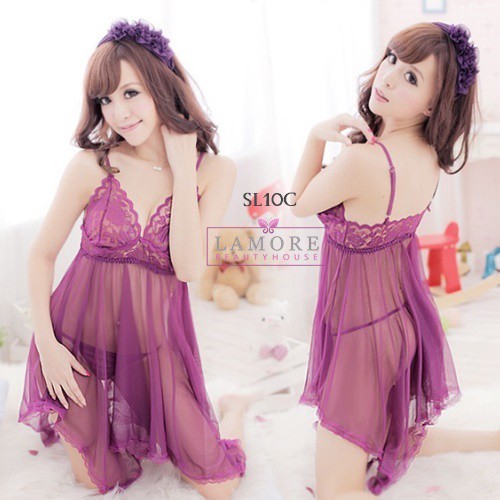 Ready Sexy Lingerie Baju Tidur Transparan Seksi Wanita Lace Hitam Sl10a Shopee Indonesia