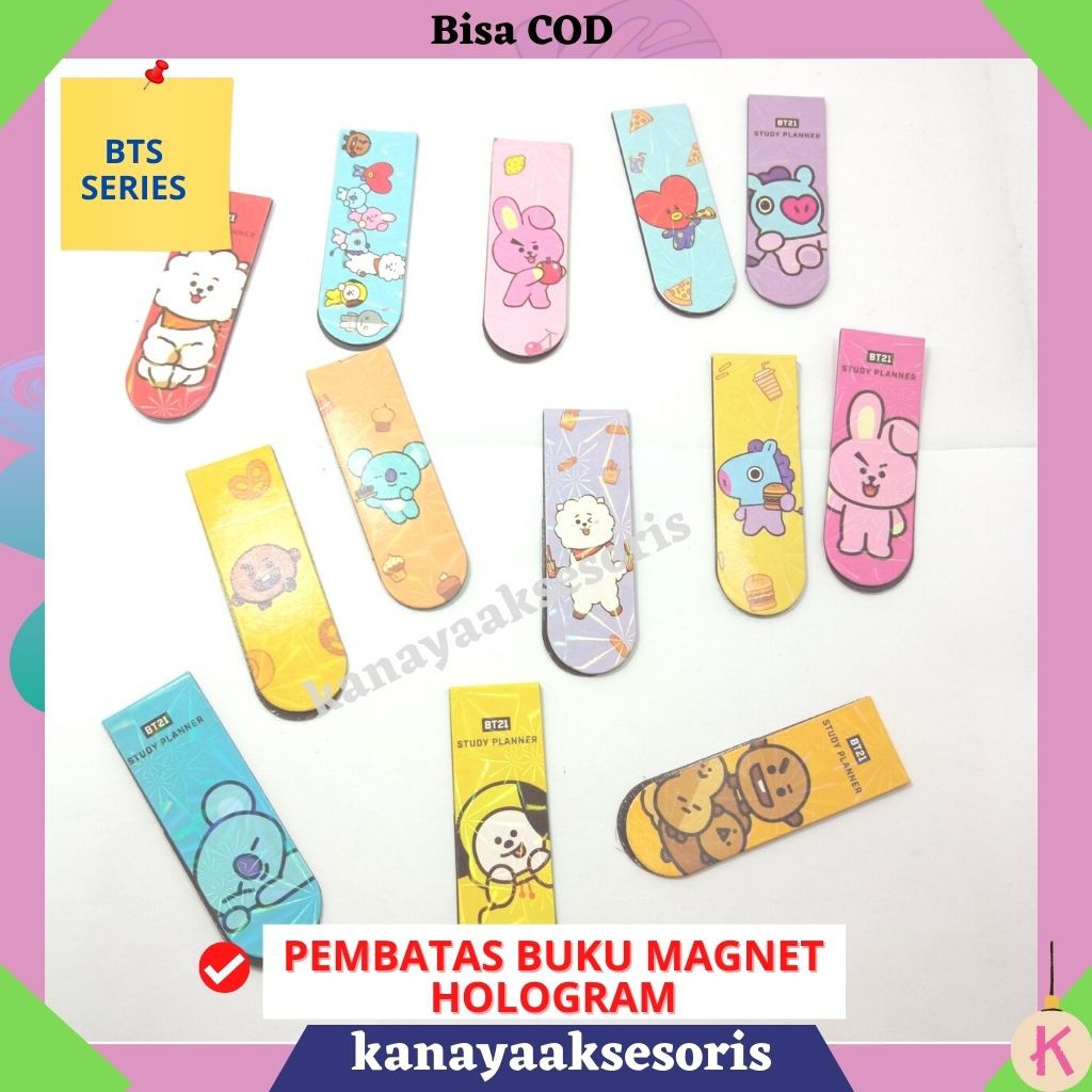 

PEMBATAS BUKU MAGNET/ PEMBATAS BUKU MAGNET BTS BT21/ PEMBATAS BUKU MAGNET HOLOGRAM