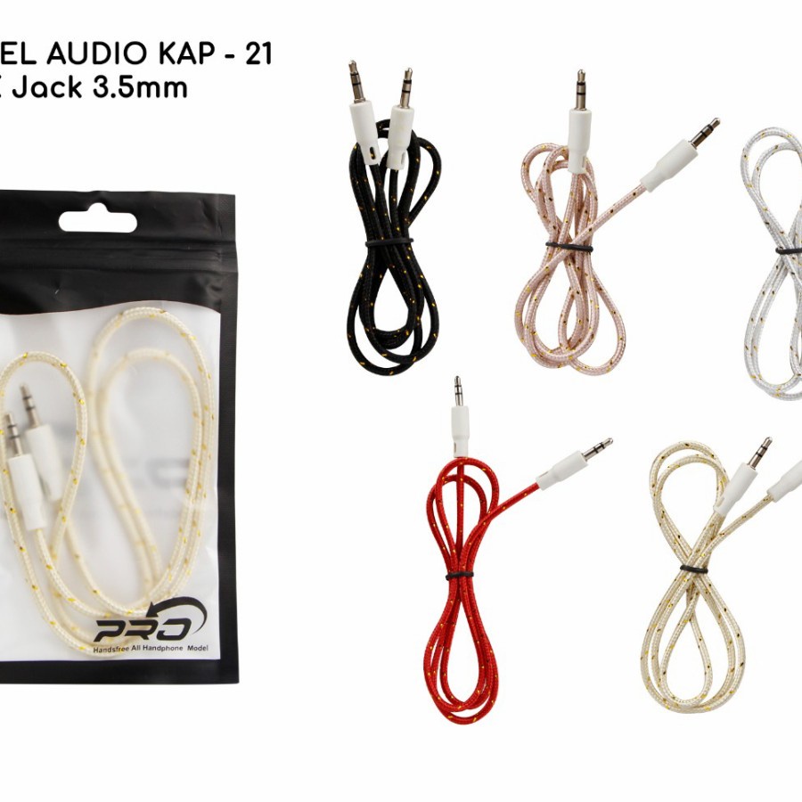 KABEL AUX JACK PRO KAP-21 1 IN 1 3.5MM 1M CABLE AUDIO TALI SEPATU