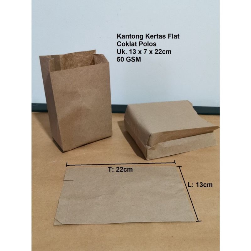 

100 PCS PAPER BAG 13x7x23 cm (L) /KANTONG KERTAS BAKERY, ROTI, TAKEAWAYS