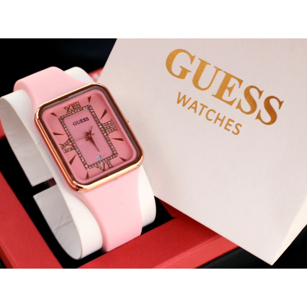 D.G.C Jam Tangan Wanita Korea Fashion Oval Strap Rubber Tanggal Aktif GUE55 G52