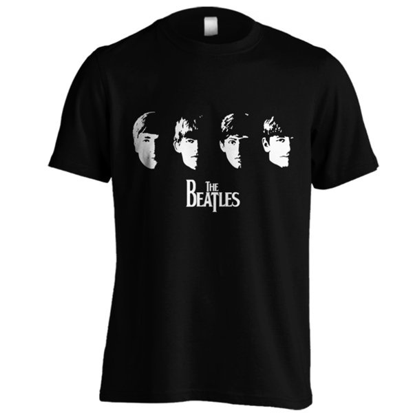 BAJU KAOS BAND THE BEATLES - C08 - HITAM ADA SIZE JUMBO arz.shop