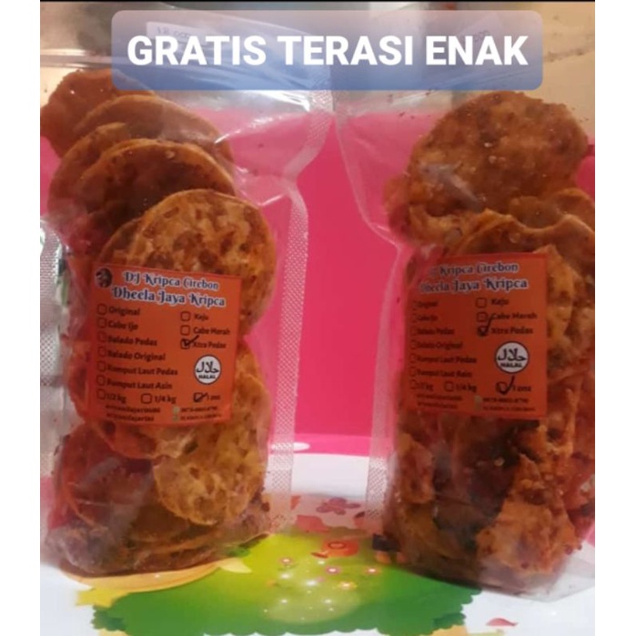 

KERIPIK TEMPE EXTRA PEDAS 100 gram GRATIS terasi ENAK khas cirebon