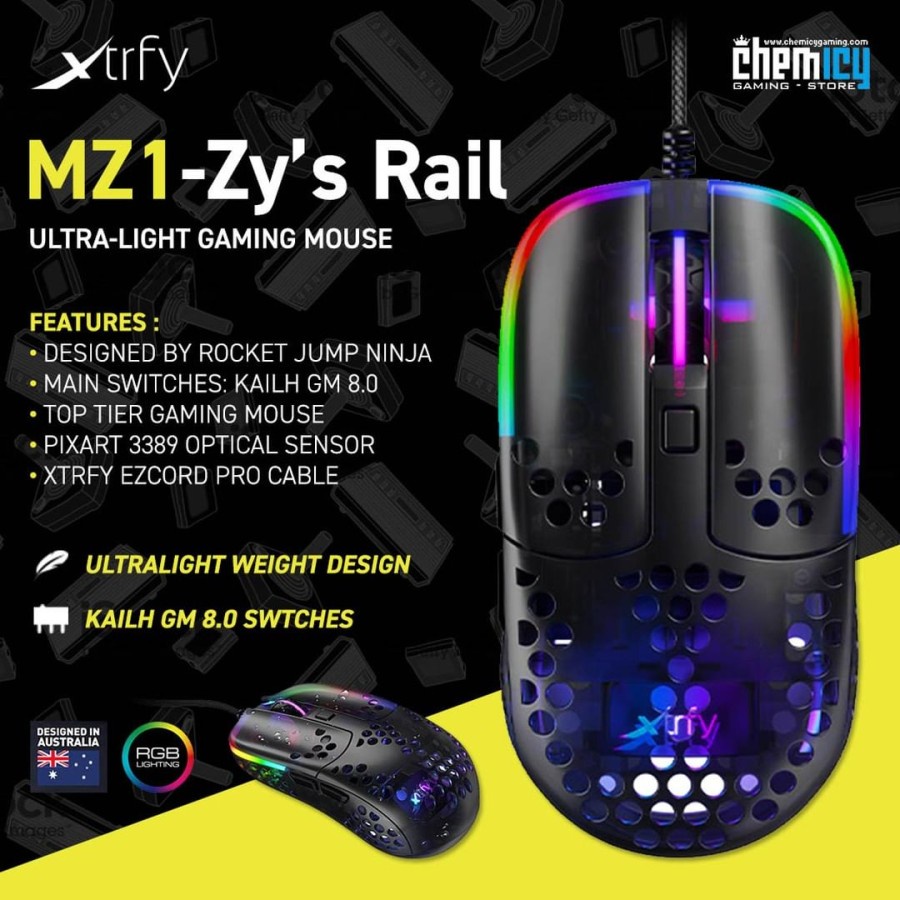 Xtrfy MZ1 Zy's Rail Ultra-Lightweight RGB Gaming Mouse