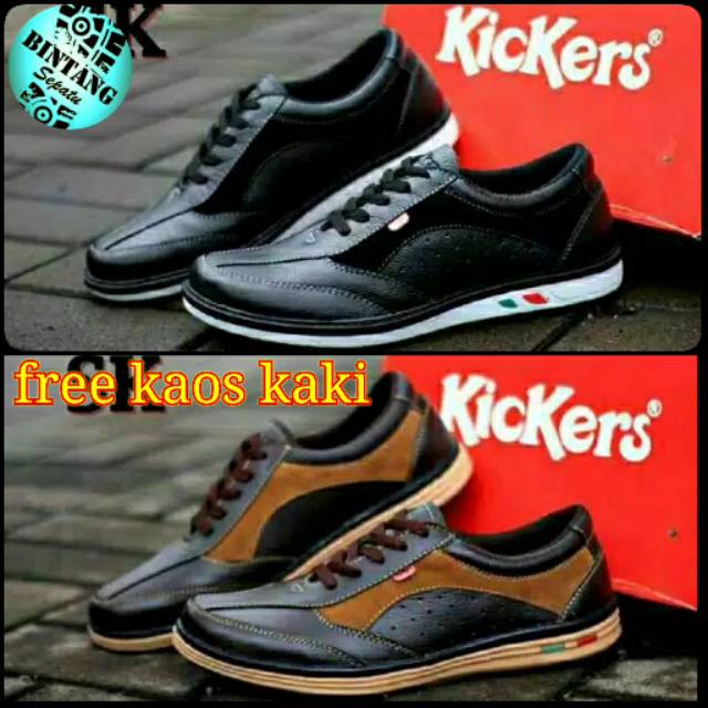 SEPATU KULIT ASLI PRIA COWOK ANAK LAKI KEREN GUDANG KICKERS BRANDED MURAH