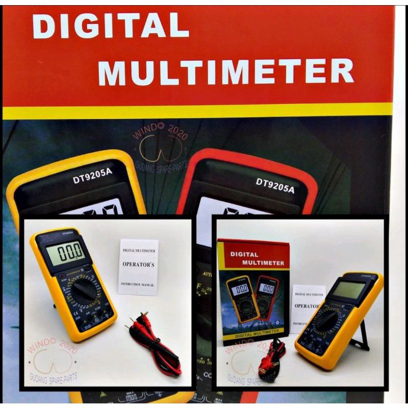 Multitester DT-9205A Digital alat pengukur tegangan DC AC