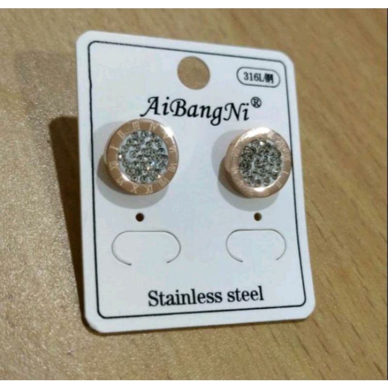 Anting Tusuk Titanium Earrings Bulat Stud N29102101