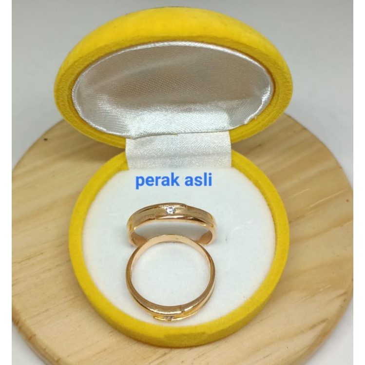 Cincin Cor mata 1, Perak 925, Sepuh Emas Rosegold