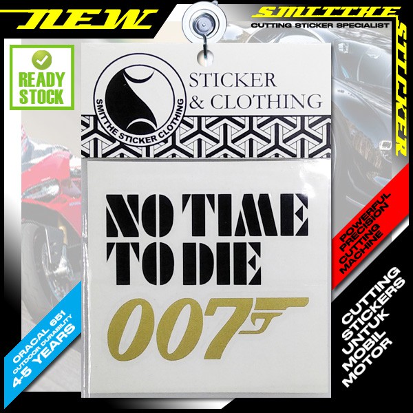 Stiker 007 No Time To Die Logo James Bond Cutting Sticker aksesoris Mobil Motor