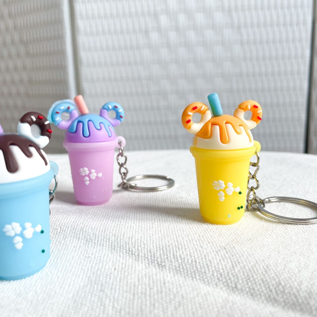 GANTUNGAN KUNCI BOBA ESKRIM DONAT WARNA CANTIK READY 4 VARIANT WARNA SOFT KEYCHAIN UNIK HADIAH SOUVENIR HARGA TERMURAH READY GROSIR COD-6