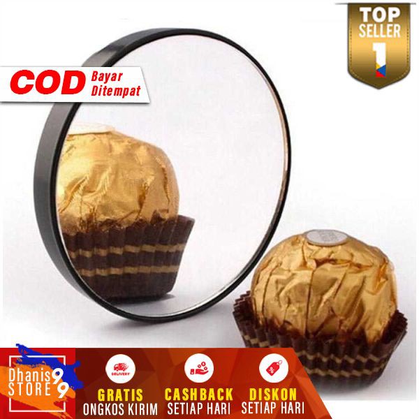 Cermin Make Up Kaca Pembesar Close Up 10x Aksesoris Rias Oval Alat Multifungsi