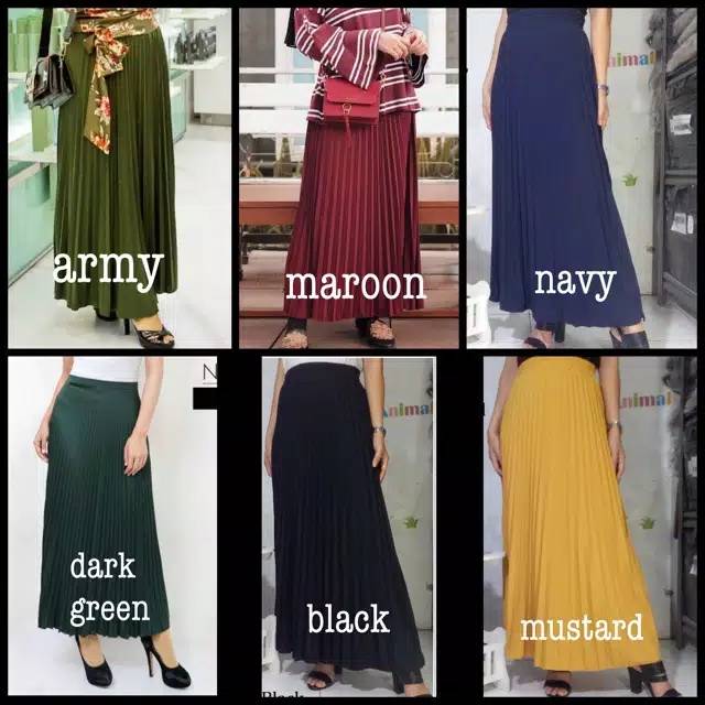 ROK PLISKET JUMBO FIT TO XXL PAYUNG PLEATED SKIRT MURAH MUSLIM IBU ACARA-2