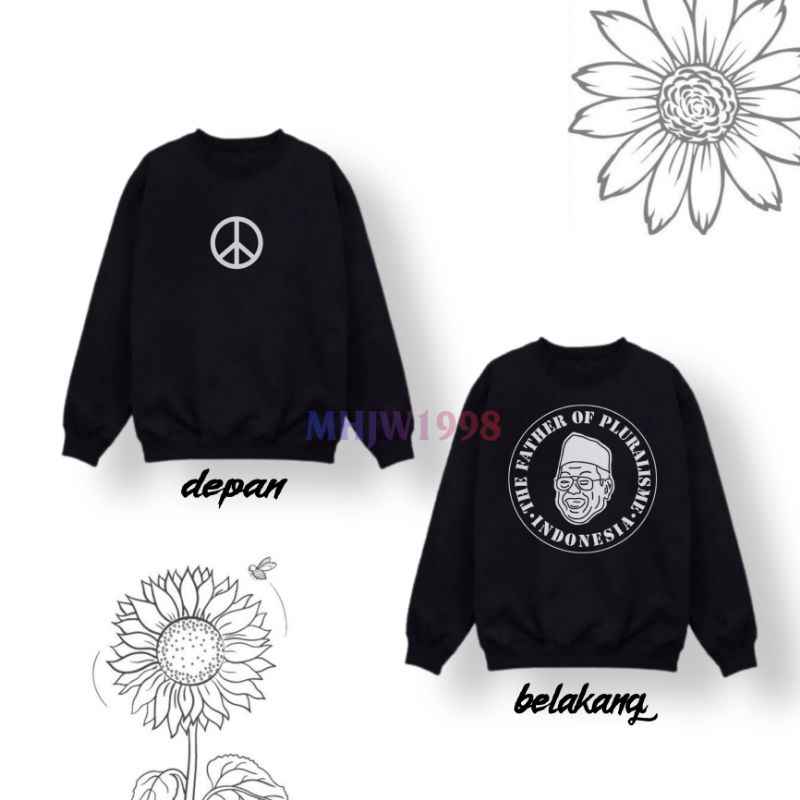 sweater Crewneck Gus Dur Gusdur Pluralisme Toleransi Beragama Murah Original Keren Unik/Switer Crewn