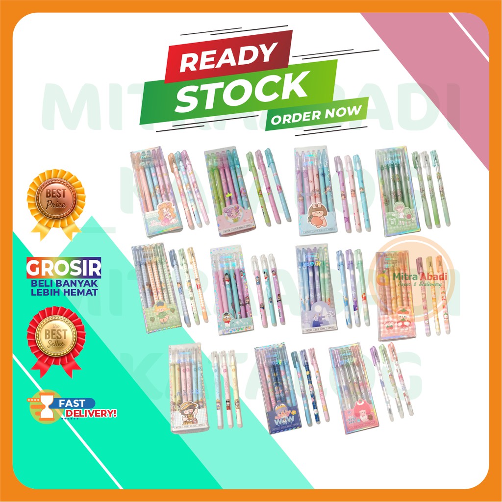 

(12 PCS) PENA BISA DIHAPUS PULPEN AJAIB PEN GEL HAPUS ERASABLE REFILL PENA HAPUS LUCU FANCY