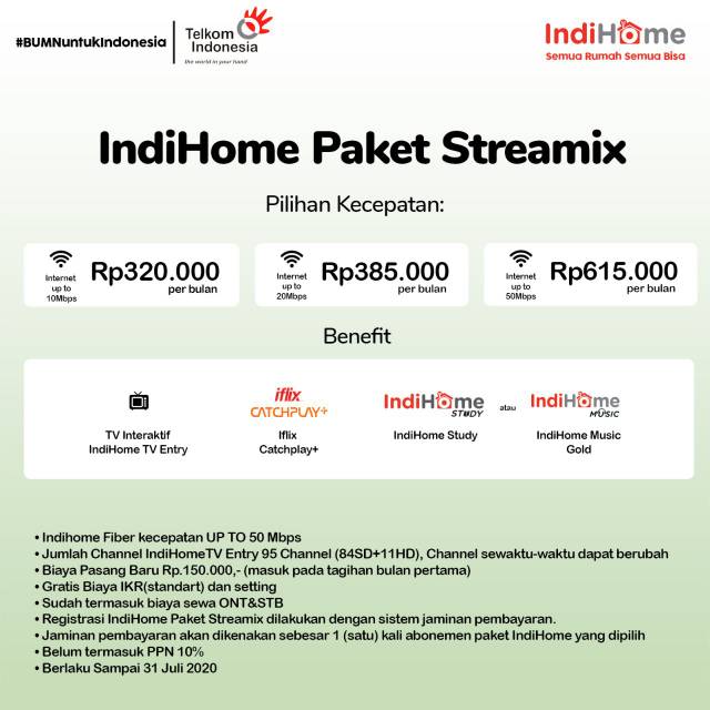 INDIHOME PAKET STREAMIX / WIFI / ROUTER WIRELESS | Shopee ...