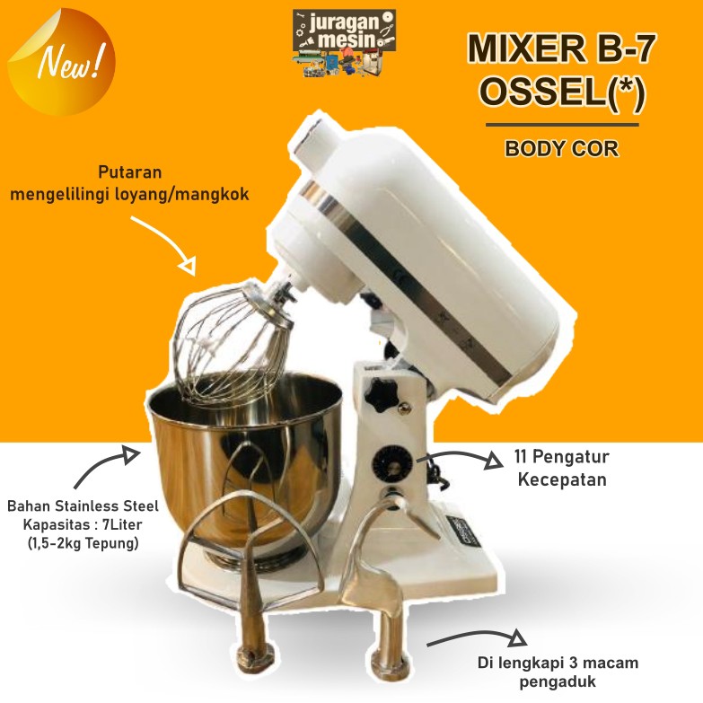 Jual Bergaransi Planetary Mixer Roti B7 Mixer Adonan 7 Liter Os Hlm7