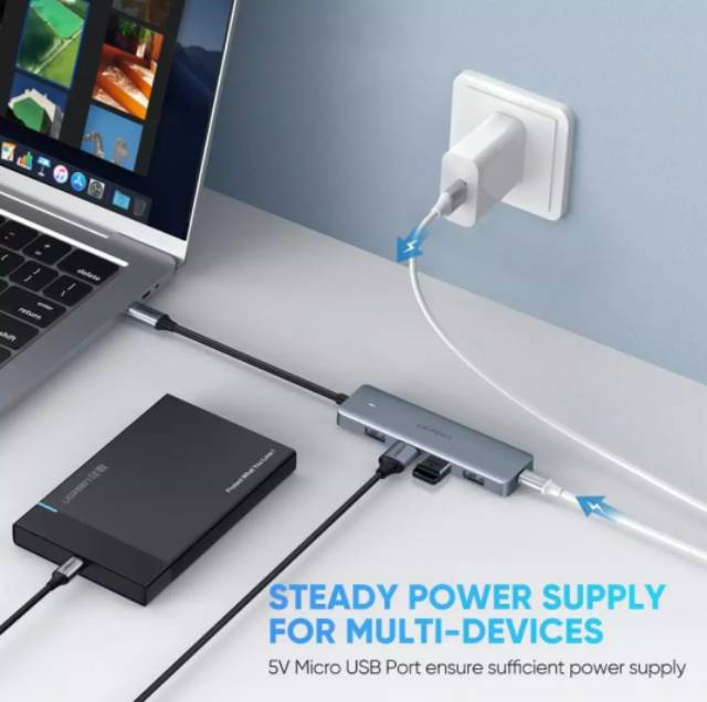 Ugreen 4 Port USB C to USB 3.0 Hub - Original