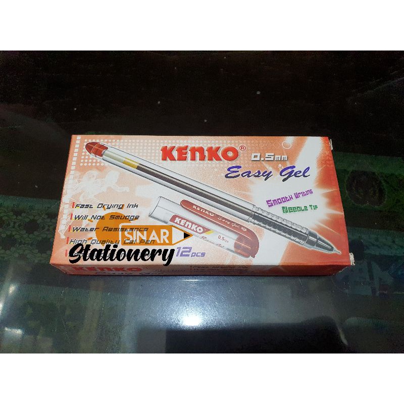

Pulpen easygel kenko 0.5 merah 1pak isi 12pc
