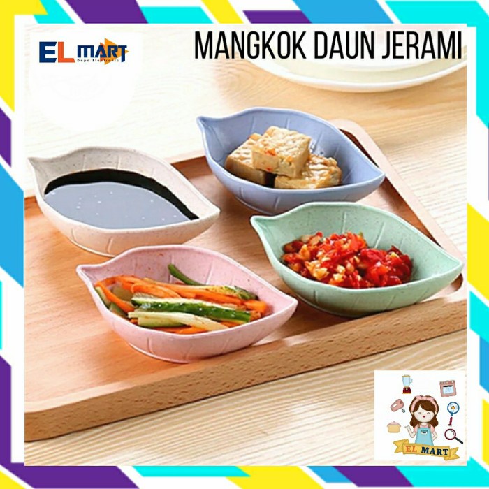 Elmart Mangkok Daun Mini Jerami Tempat Bumbu Saos Sambal Kecap PRG02