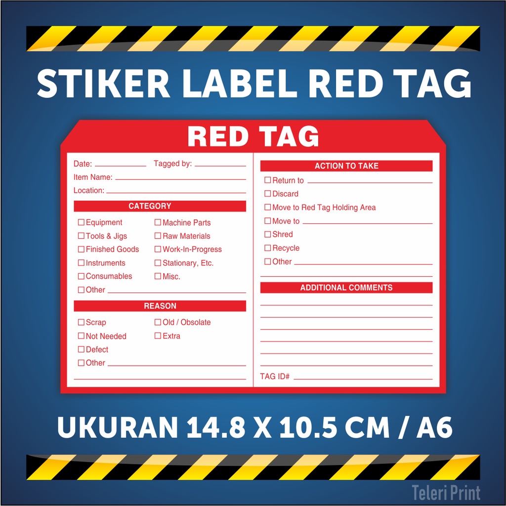 

Stiker LABEL RED TAG - 6R / 6S ( ukuran 14.8 x 10.5 CM / A6 )