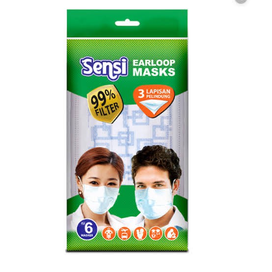 SENSI EARLOOP MASKS MOTIF isi 6  Masker sensi Original