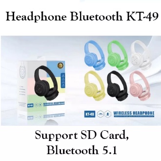 Headphone Bando Bluetooth KT-49 Support TF Card Bluetooth 5.1 Headphone Wireless Sport Headset HiFi Sound Quality Longtime Standby for Android Ios