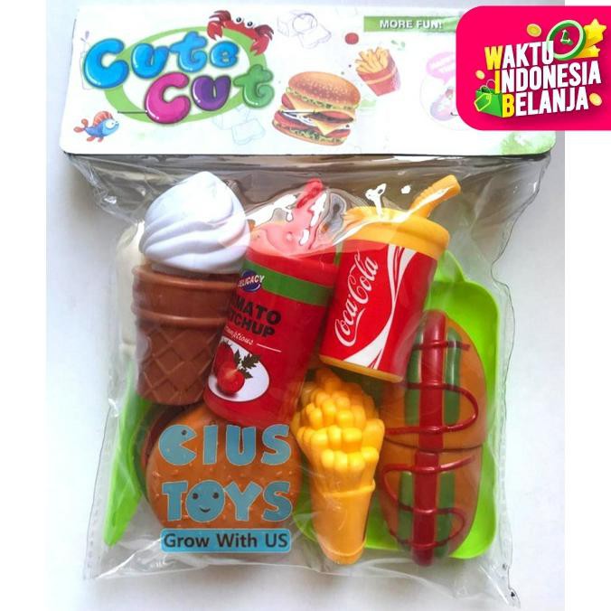 

MAINAN FAST FOOD BURGER KENTANG COLA HOTDOG CONE