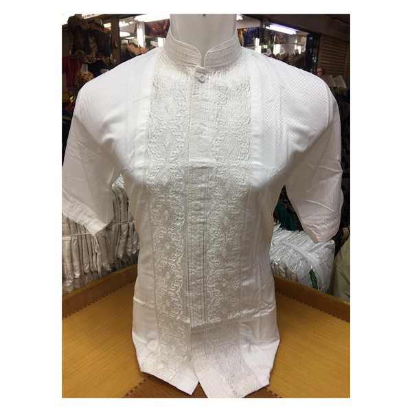 Baju Koko Bordir Pria Kain Katun Silver Lengan Pendek Baju Koko Bordir Pria Kain Katun Silver Lengan Pendek