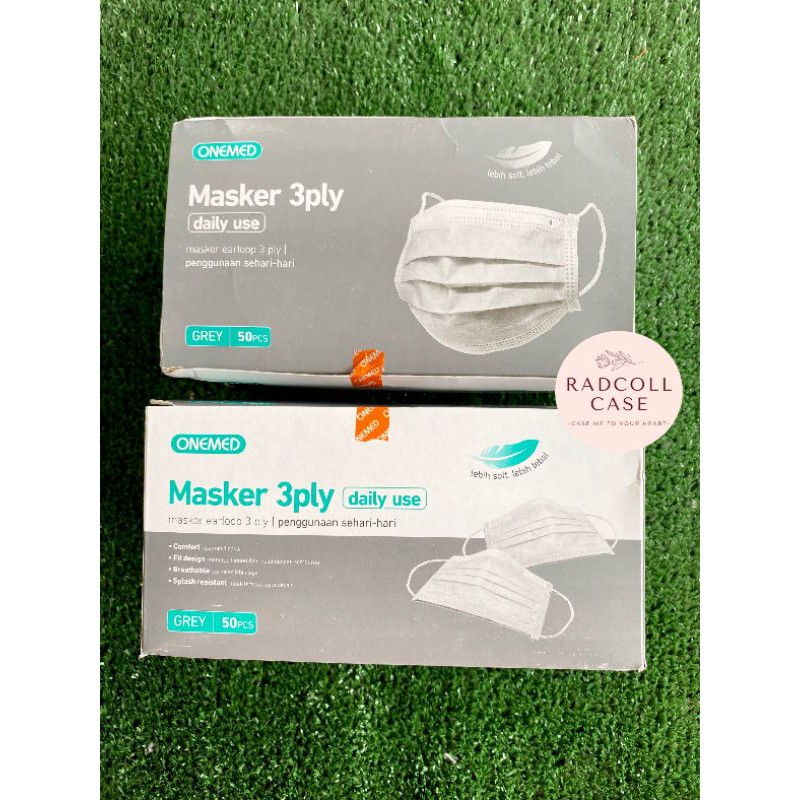 Masker Onemed Abu 3ply 50pcs Banjarmasin
